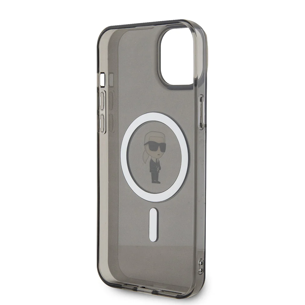 MagSafe Case for Apple iPhone 15 Plus, Karl Lagerfeld, IML Ikonik Karl, Black - Image 4