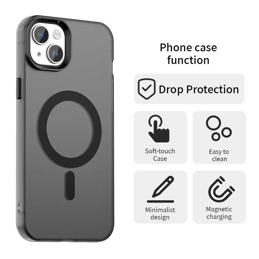 MagSafe Case for Apple iPhone 15 Plus, Techsuit, CandyCase, Black - Image 2