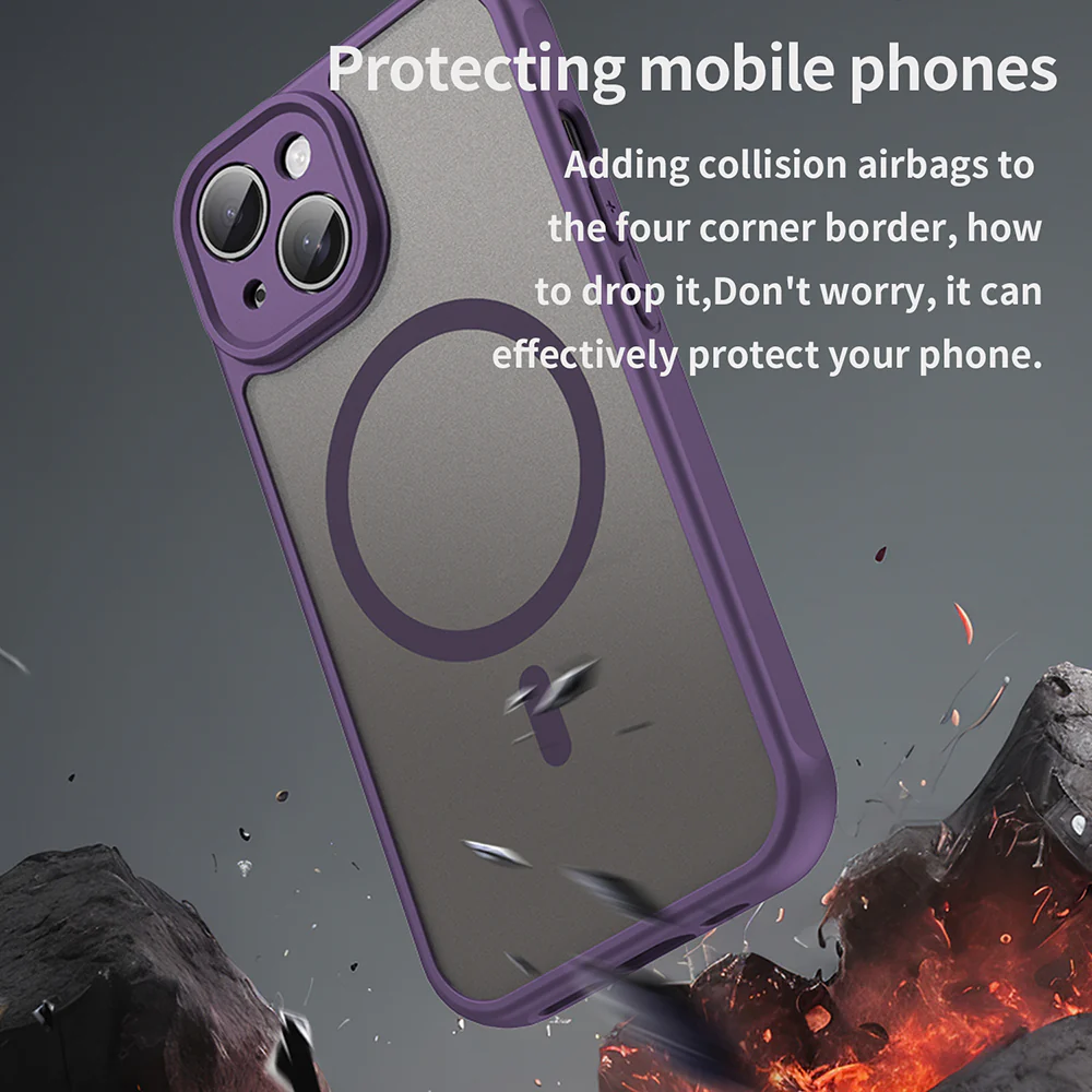 MagSafe Case for Apple iPhone 15 Plus, Techsuit, HaloFrost II, Purple - Image 4