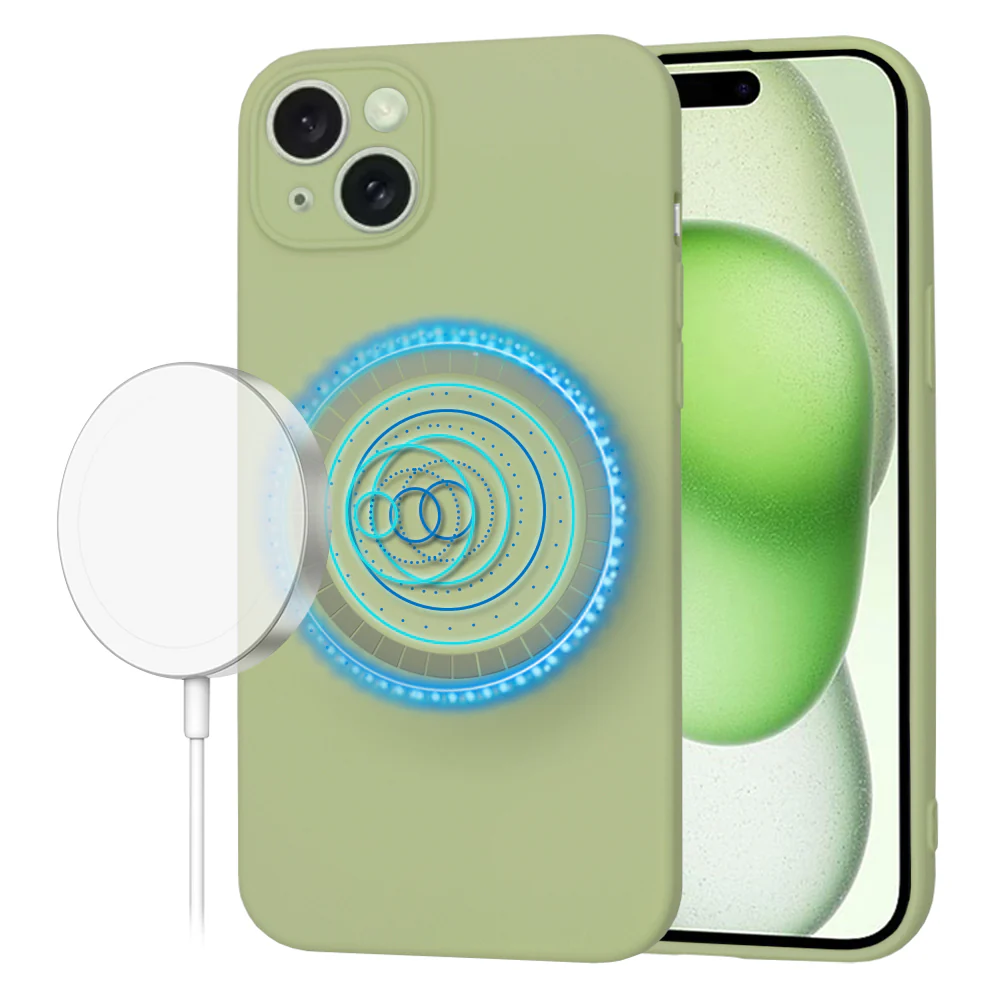 MagSafe Case for Apple iPhone 15 Plus, Techsuit, SoftFlex, Matcha