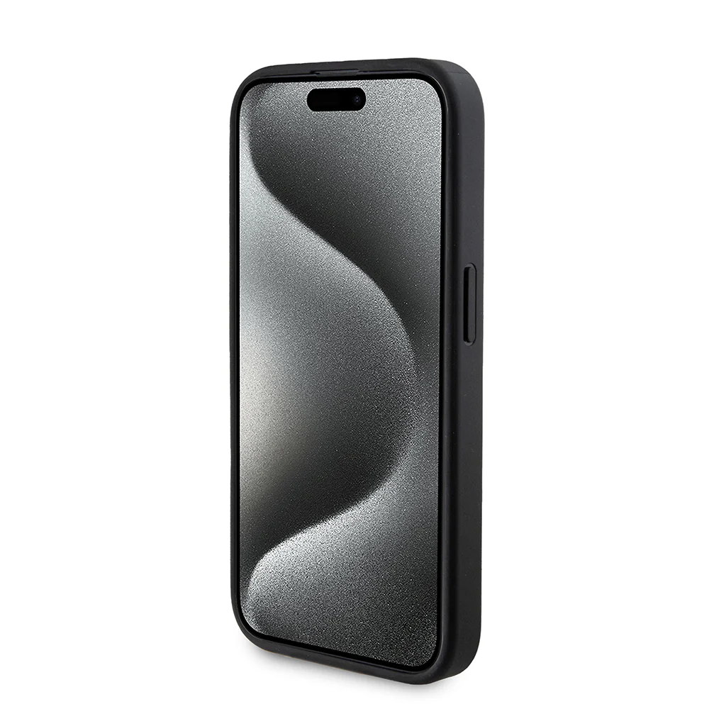 MagSafe Case for Apple iPhone 15 Pro, Guess, Powerbank 4G Metal Logo, Black - Image 2