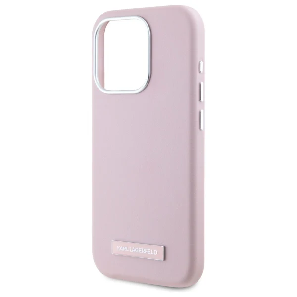 MagSafe Case for Apple iPhone 15 Pro, Karl Lagerfeld, FW Metal Plate, Pink - Image 2