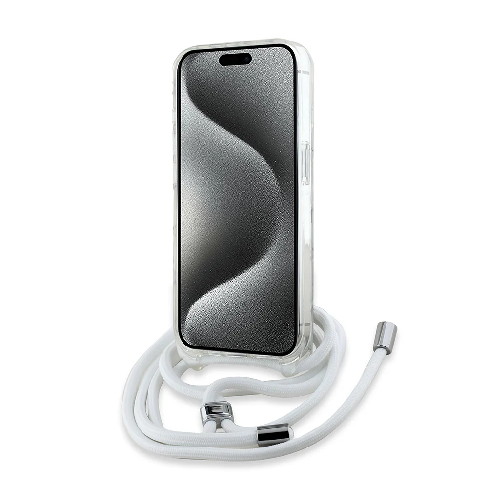 MagSafe Case for Apple iPhone 15 Pro, Karl Lagerfeld, IML Crossbody Karl's Head, Transparent - Image 6