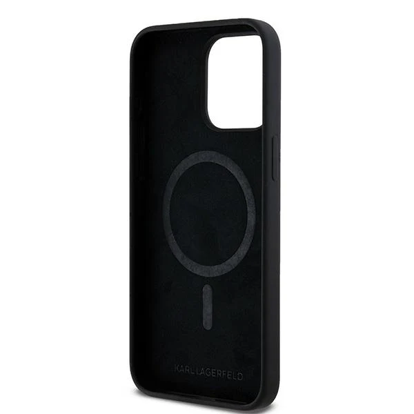 MagSafe Case for Apple iPhone 15 Pro, Karl Lagerfeld, Silicone Choupette's Head, Black - Image 2