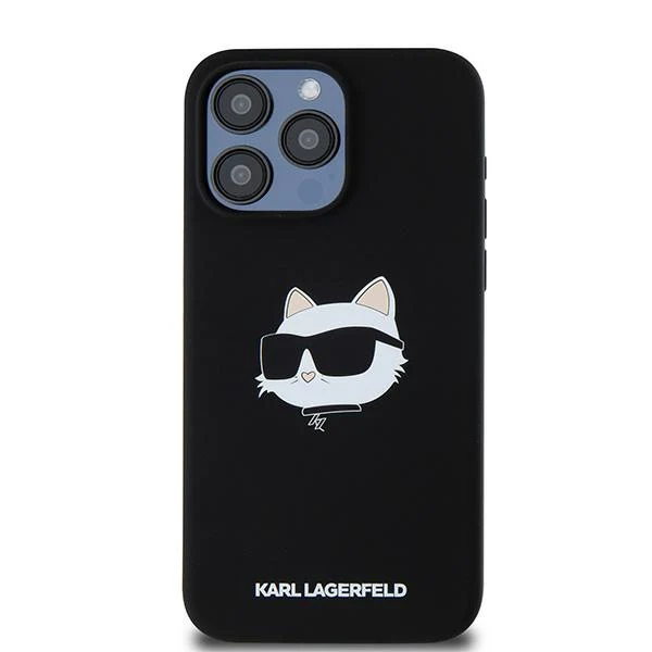 MagSafe Case for Apple iPhone 15 Pro, Karl Lagerfeld, Silicone Choupette's Head, Black - Image 3