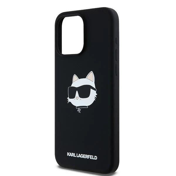 MagSafe Case for Apple iPhone 15 Pro, Karl Lagerfeld, Silicone Choupette's Head, Black - Image 4