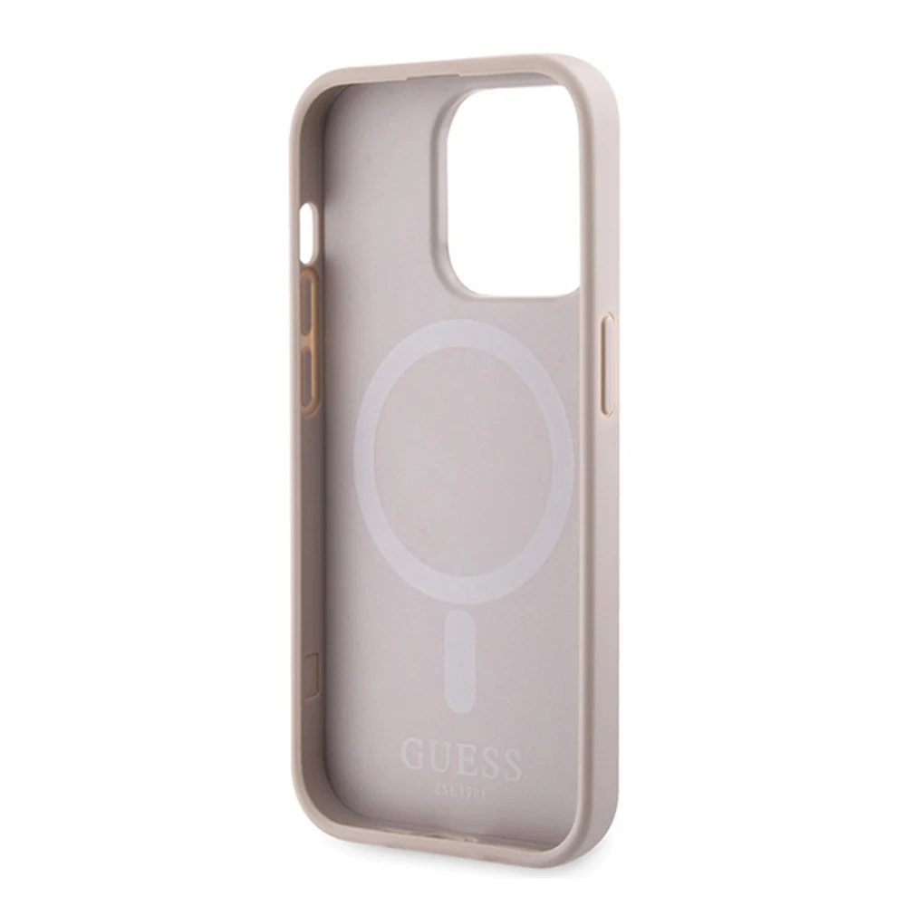 MagSafe Case for Apple iPhone 15 Pro Max, Guess, 4G Printed Stripes, Pink - Image 5