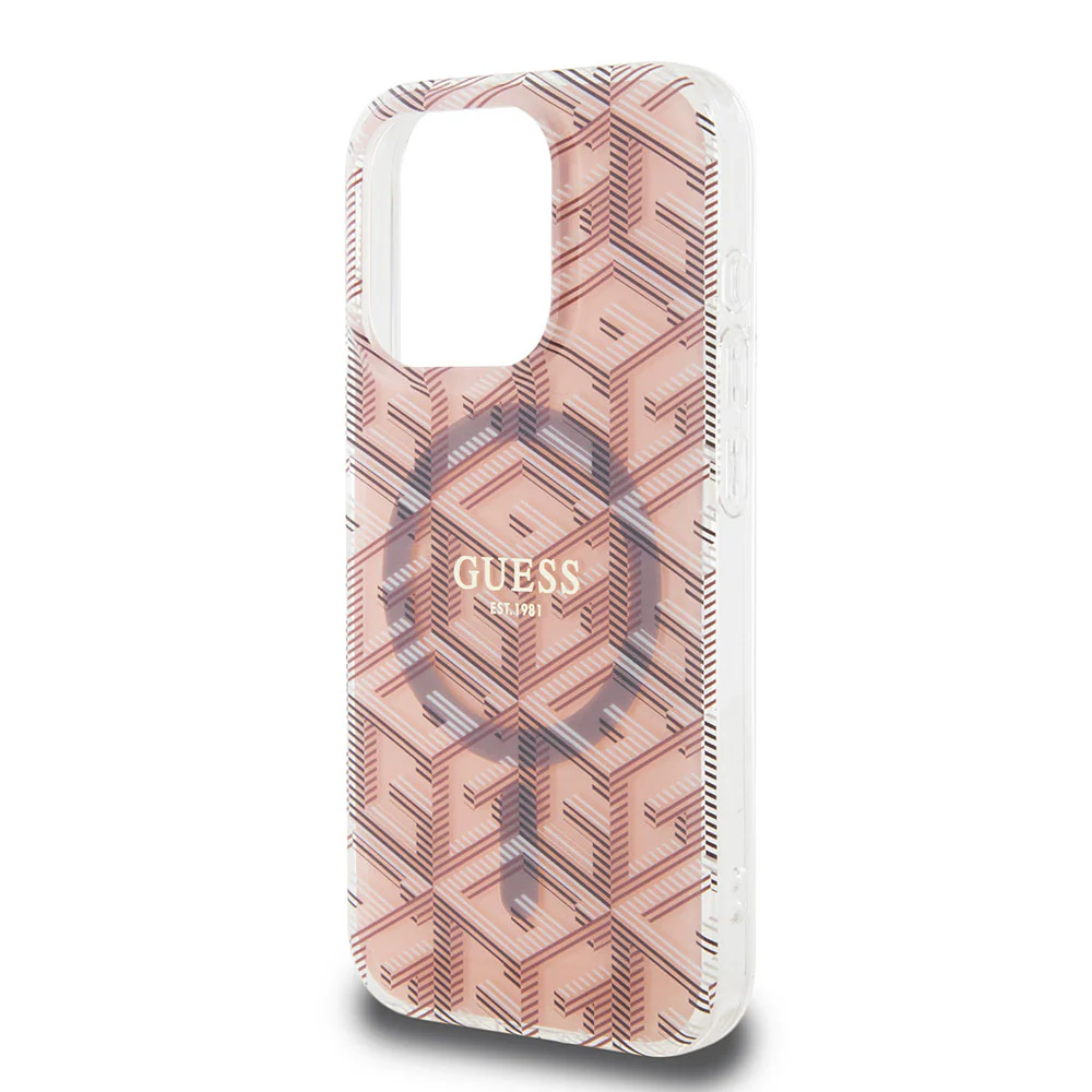 MagSafe Case for Apple iPhone 15 Pro Max, Guess, IML Gcube, Pink - Image 5