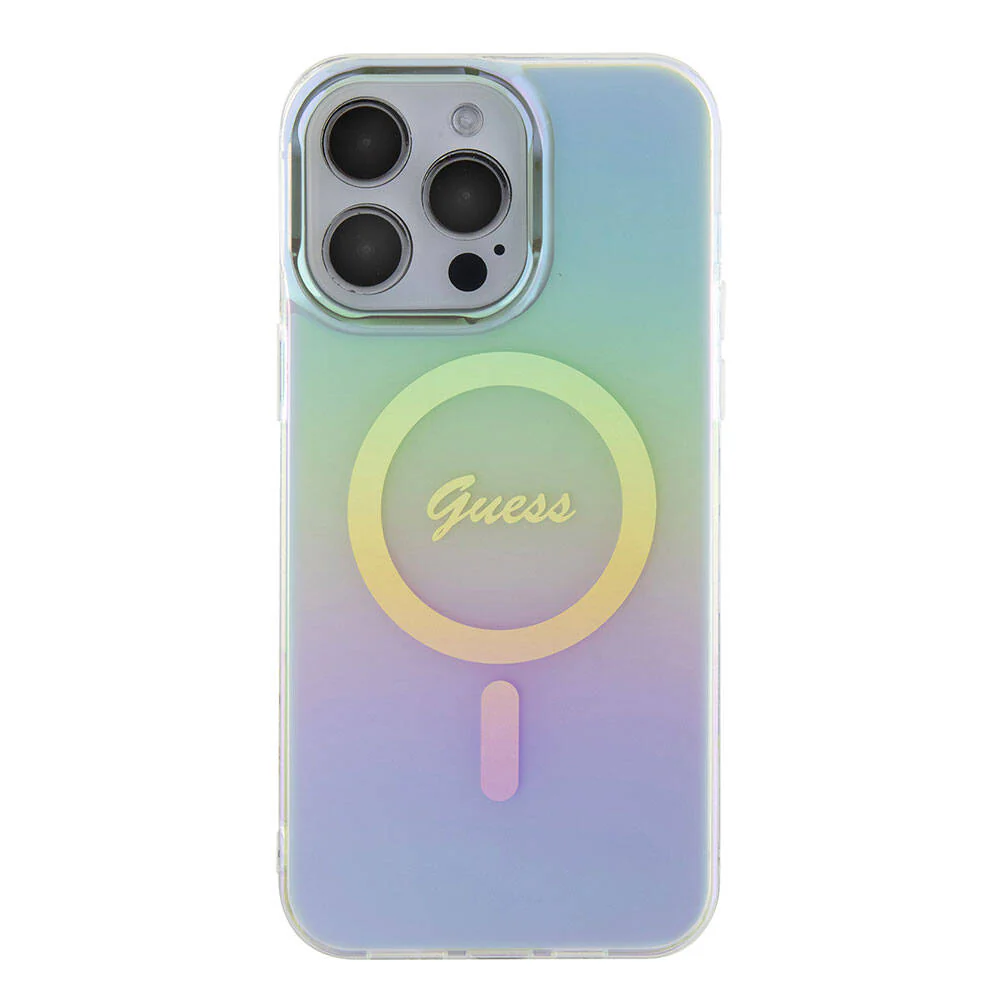 MagSafe Case for Apple iPhone 15 Pro Max, Guess, IML Iridescent, Turquoise - Image 5