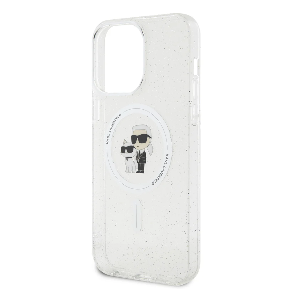 MagSafe Case for Apple iPhone 15 Pro Max, Karl Lagerfeld, Glitter, Transparent - Image 2