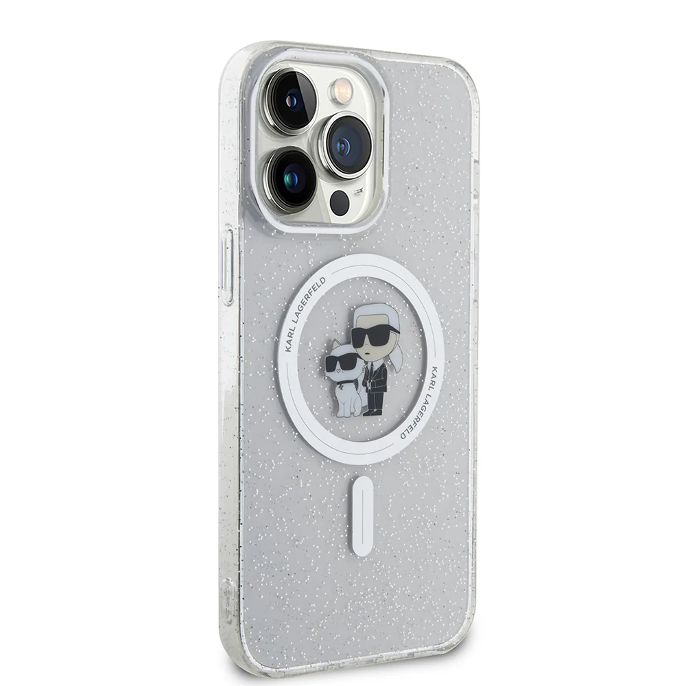 MagSafe Case for Apple iPhone 15 Pro Max, Karl Lagerfeld, Glitter, Transparent - Image 6