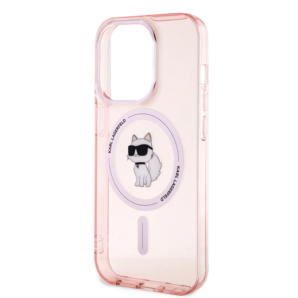 MagSafe Case for Apple iPhone 15 Pro Max, Karl Lagerfeld, IML Choupette, Pink - Image 2