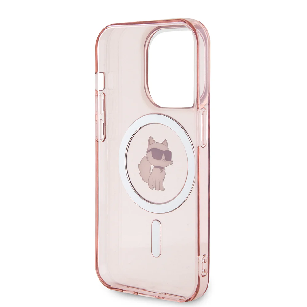 MagSafe Case for Apple iPhone 15 Pro Max, Karl Lagerfeld, IML Choupette, Pink - Image 4