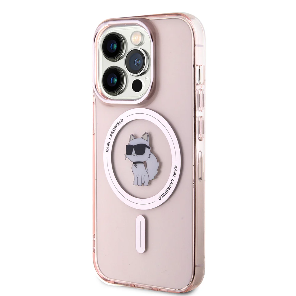 MagSafe Case for Apple iPhone 15 Pro Max, Karl Lagerfeld, IML Choupette, Pink - Image 6