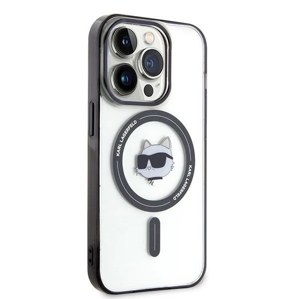 MagSafe Case for Apple iPhone 15 Pro Max, Karl Lagerfeld, IML Choupette's Head, Transparent - Image 6