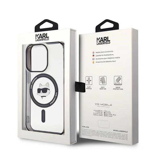 MagSafe Case for Apple iPhone 15 Pro Max, Karl Lagerfeld, IML Choupette's Head, Transparent - Image 7