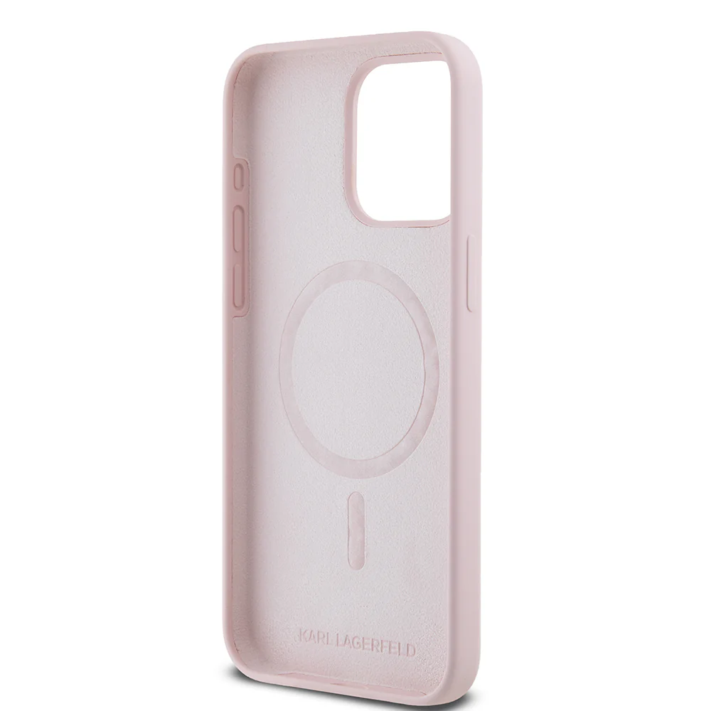 MagSafe Case for Apple iPhone 15 Pro Max, Karl Lagerfeld, Silicone Ring Karl & Choupette, Pink - Image 2