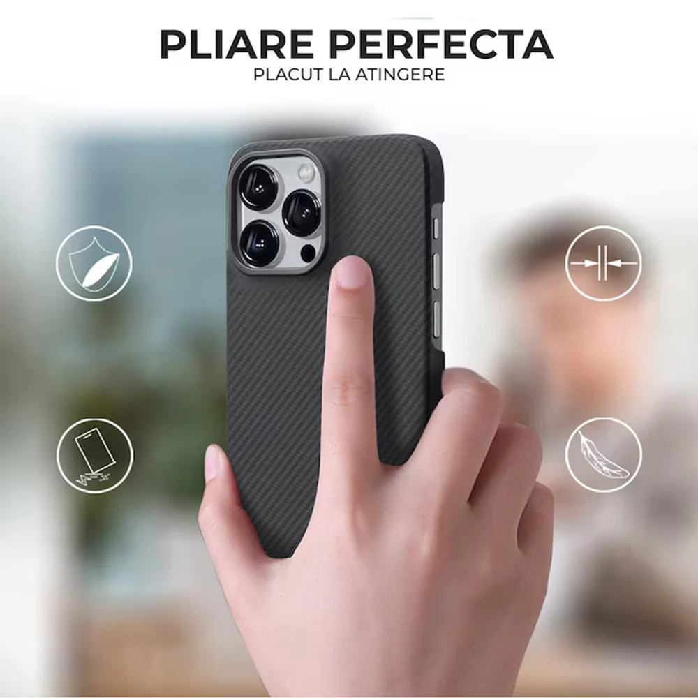MagSafe Case for Apple iPhone 15 Pro Max, Techsuit, Aramid Fiber, Black - Image 4