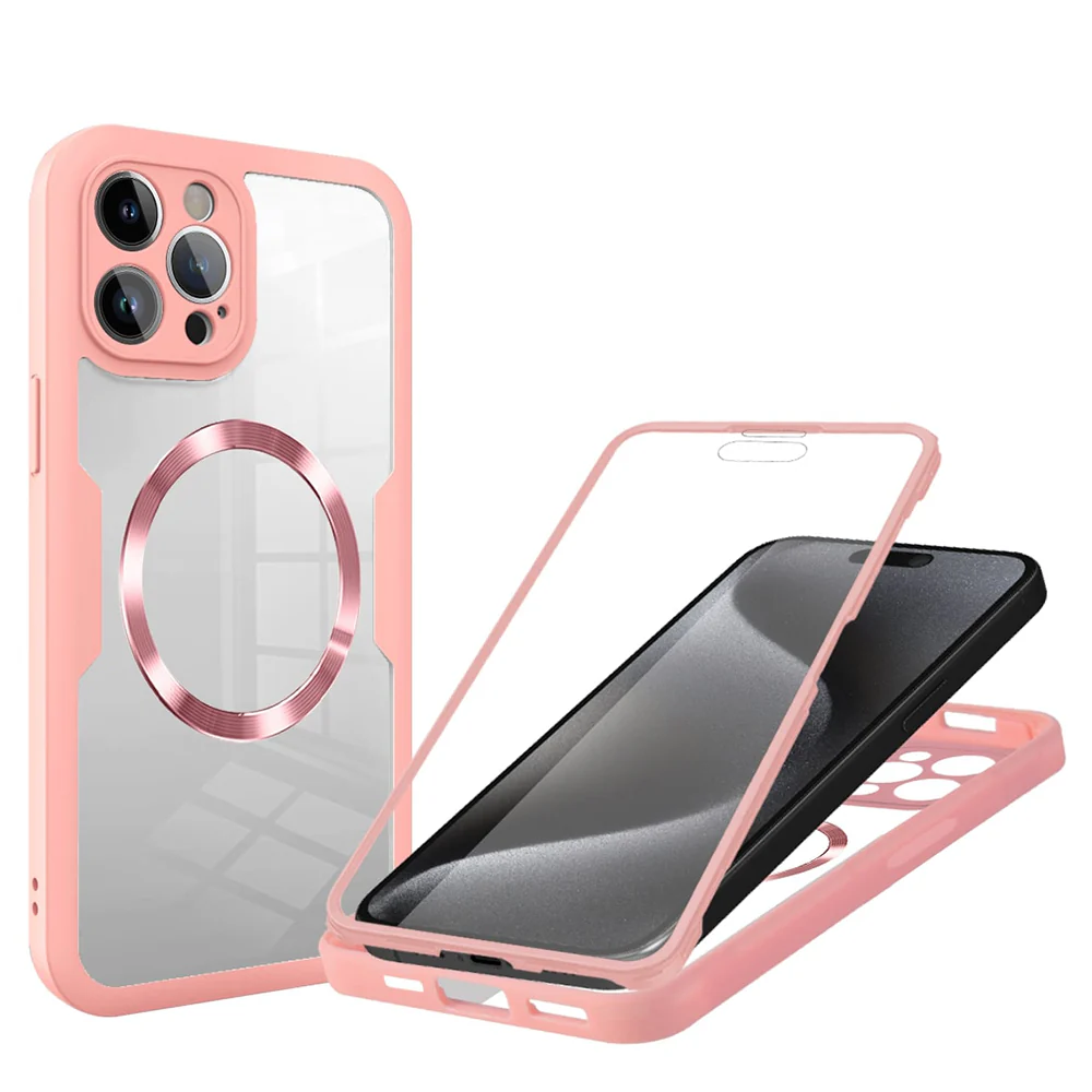 MagSafe Case for Apple iPhone 15 Pro Max, Techsuit, ColorVerse 360, Pink
