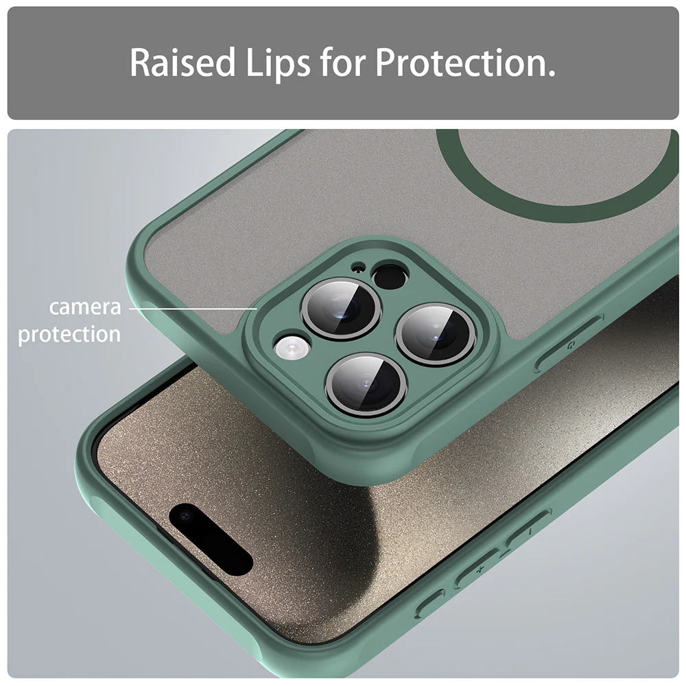 MagSafe Case for Apple iPhone 15 Pro Max, Techsuit, HaloFrost II, Green - Image 5