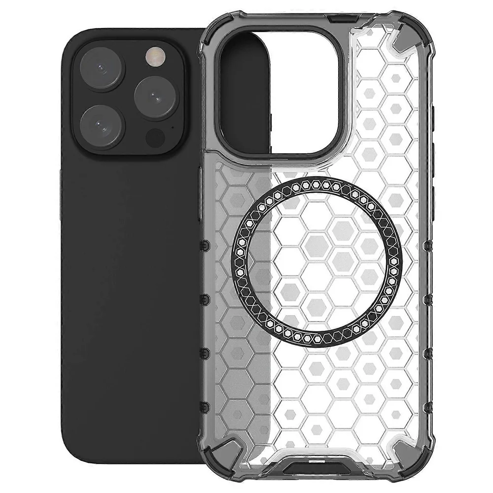 MagSafe Case for Apple iPhone 15 Pro Max, Techsuit, HoneyComb Shield, White - Image 2
