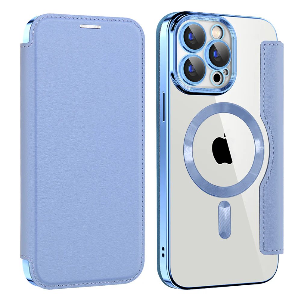 MagSafe Case for Apple iPhone 15 Pro Max, Techsuit, SmartMag Book, Blue - Image 2