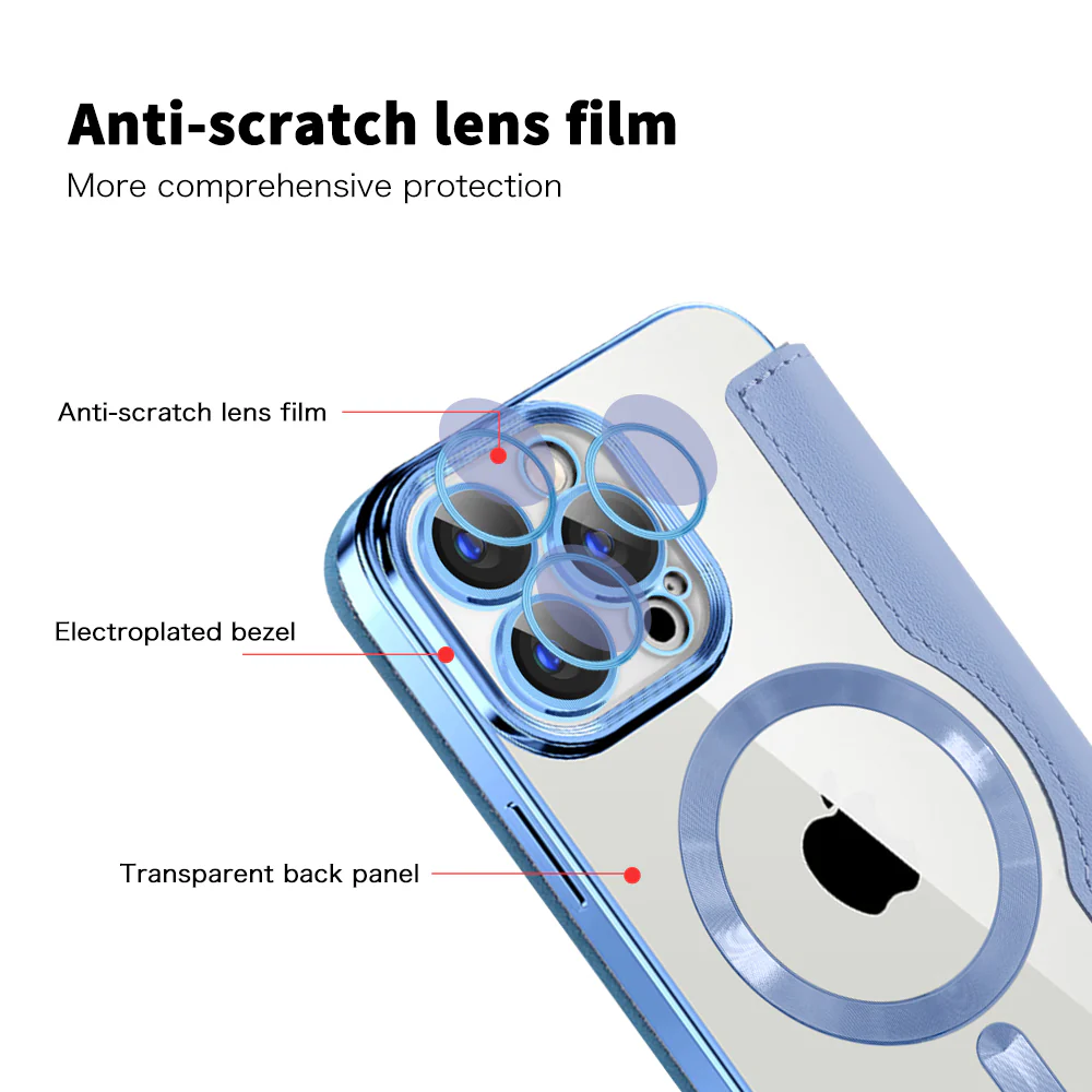 MagSafe Case for Apple iPhone 15 Pro Max, Techsuit, SmartMag Book, Blue - Image 3