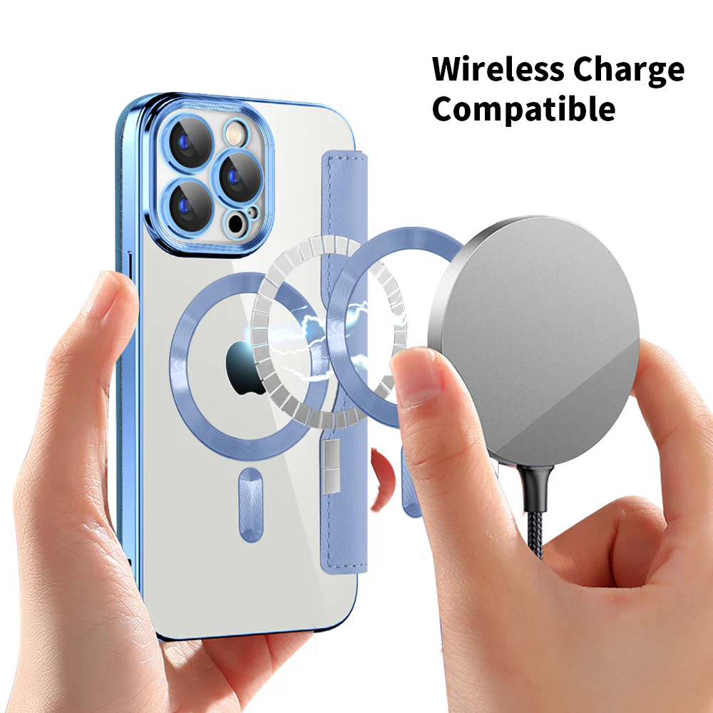 MagSafe Case for Apple iPhone 15 Pro Max, Techsuit, SmartMag Book, Blue - Image 6