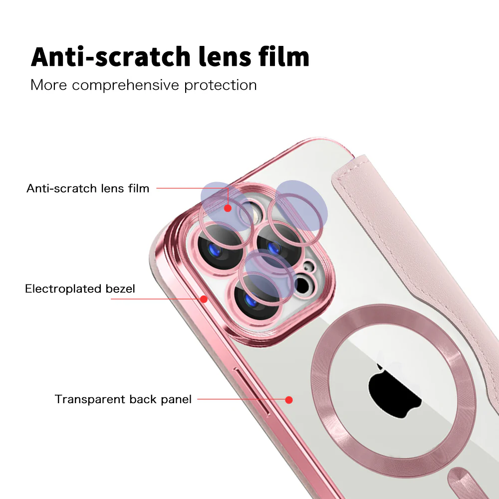 MagSafe Case for Apple iPhone 15 Pro Max, Techsuit, SmartMag Book, Pink - Image 3