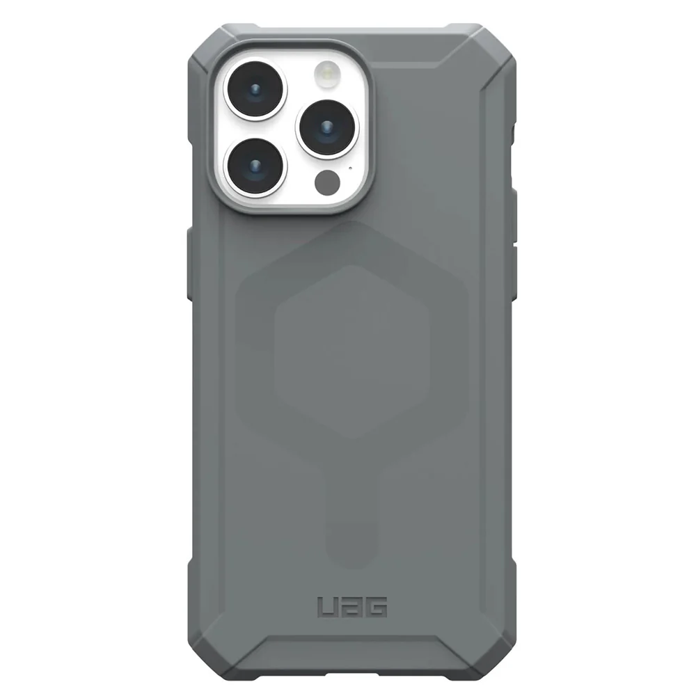 MagSafe Case for Apple iPhone 15 Pro Max, Urban Armor Gear, Essential Armor, Silver - Image 3