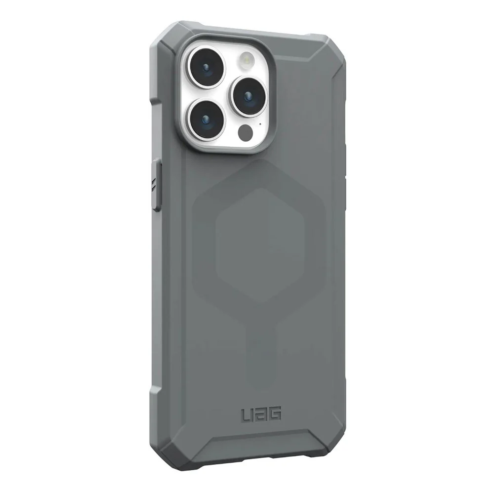 MagSafe Case for Apple iPhone 15 Pro Max, Urban Armor Gear, Essential Armor, Silver - Image 6