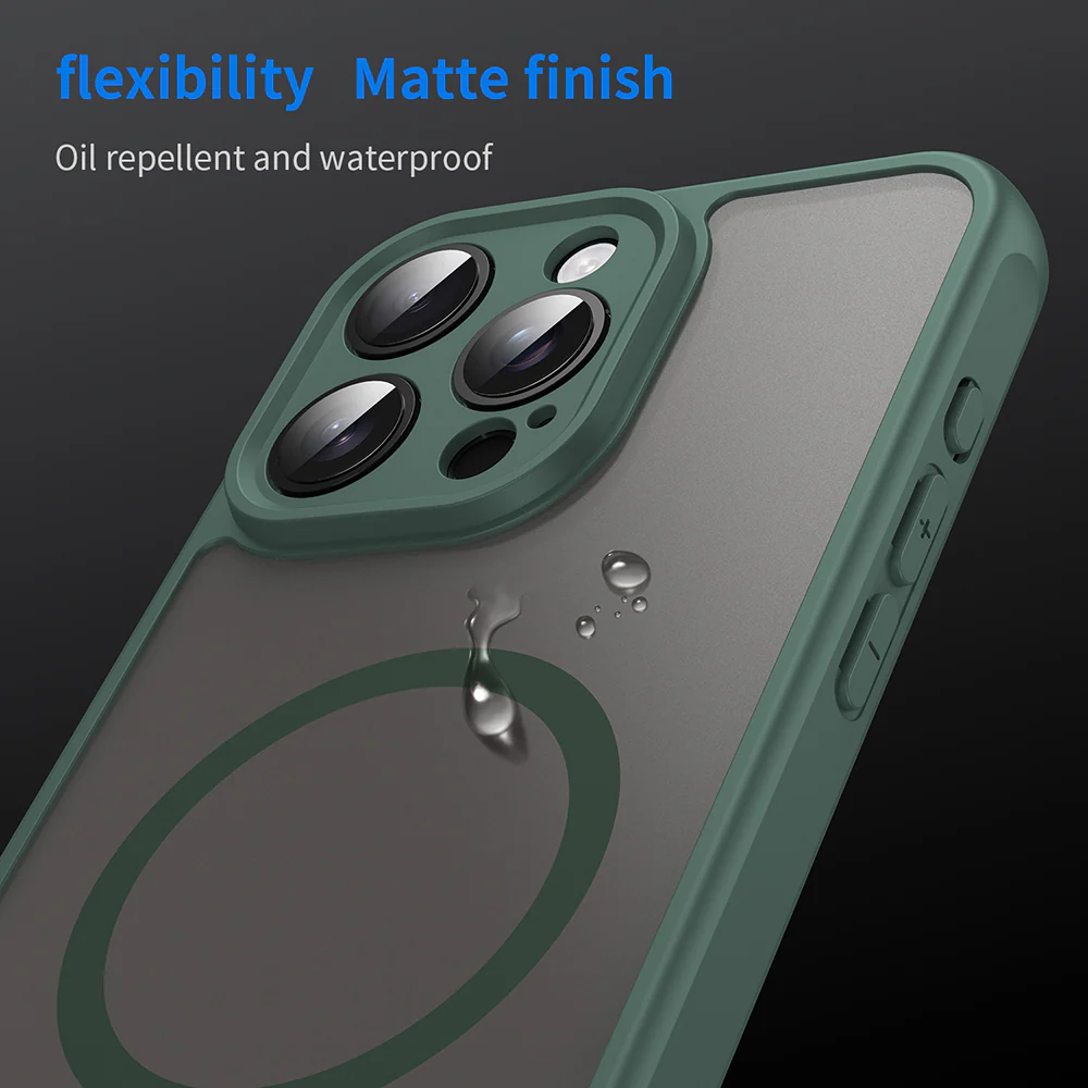 MagSafe Case for Apple iPhone 15 Pro, Techsuit, HaloFrost II, Green - Image 6