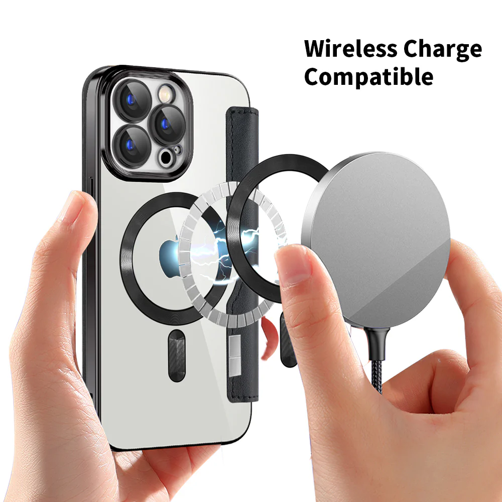 MagSafe Case for Apple iPhone 15 Pro, Techsuit, SmartMag Book, Black - Image 6