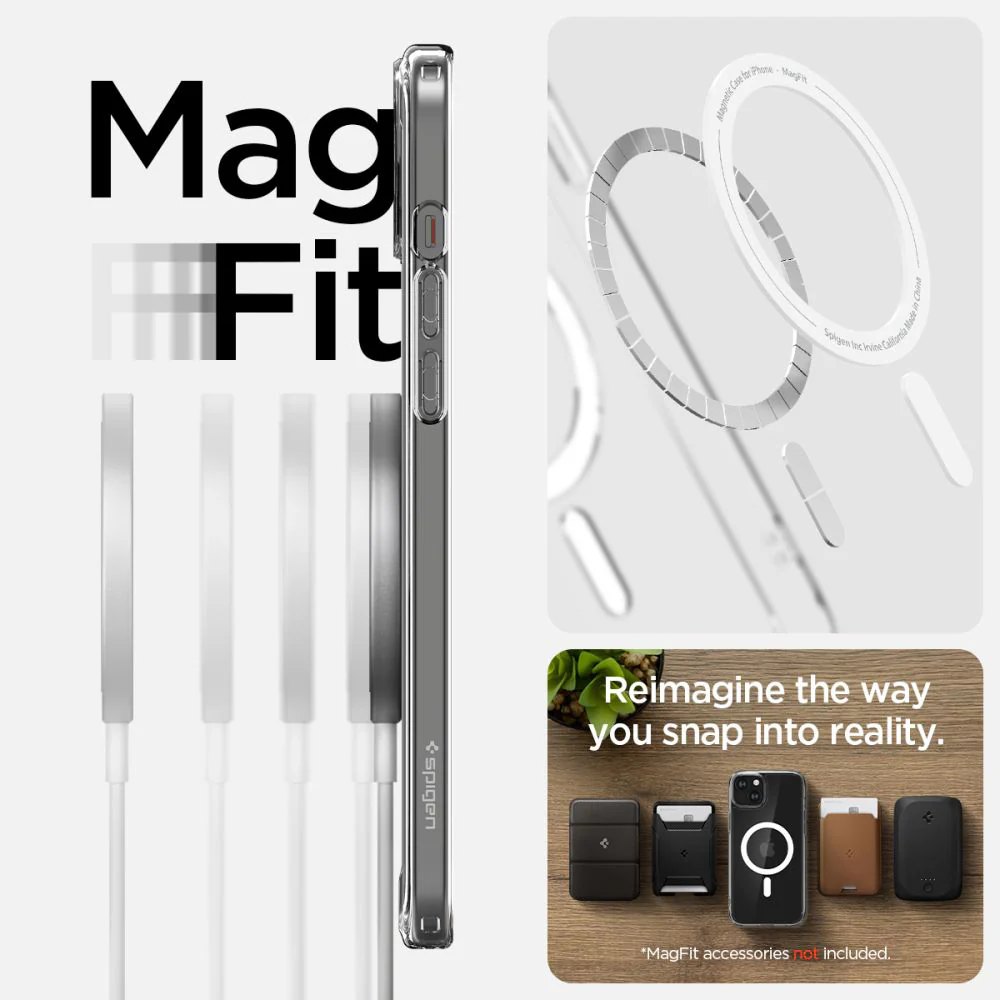 MagSafe Case for Apple iPhone 15, Spigen, Ultra Hybrid, White ACS06802 - Image 7