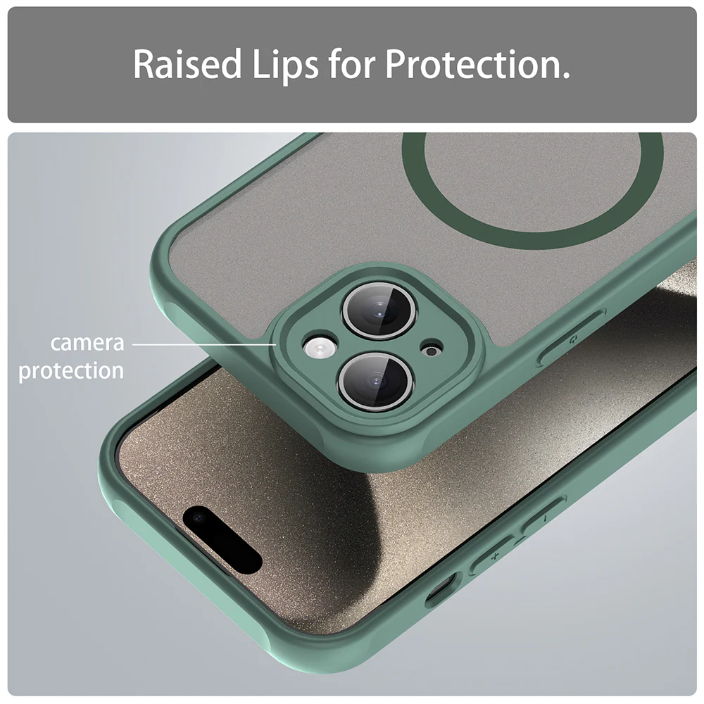 MagSafe Case for Apple iPhone 15, Techsuit, HaloFrost II, Green - Image 5