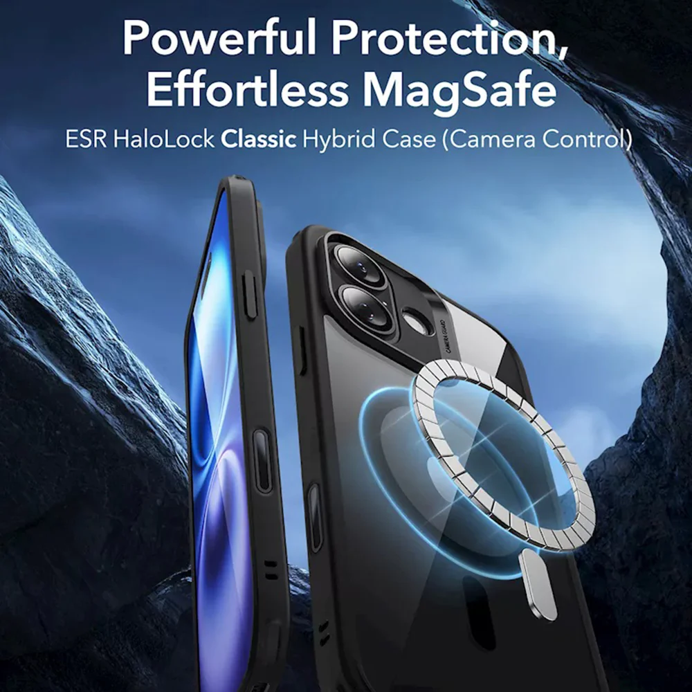 MagSafe Case for Apple iPhone 16, ESR, Classic Hybrid Slide, Transparent Black - Image 4