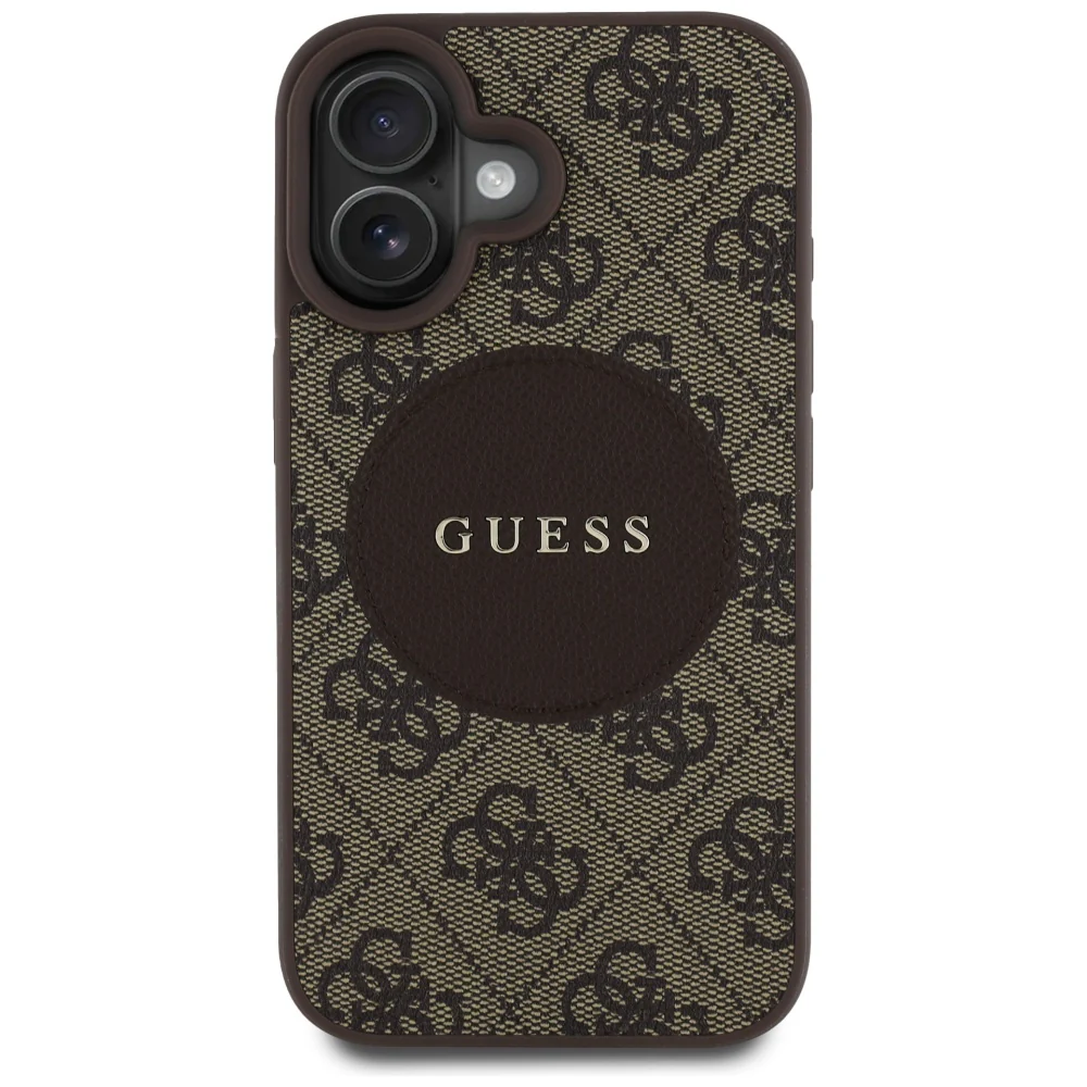 MagSafe Case for Apple iPhone 16, Guess, 4G Circle Classic Logo, Brown - Image 2