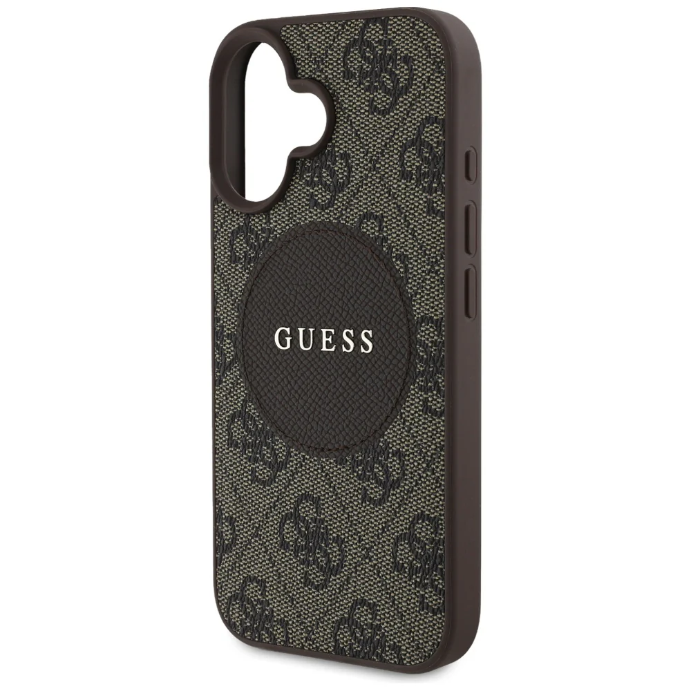 MagSafe Case for Apple iPhone 16, Guess, 4G Circle Classic Logo, Brown - Image 6