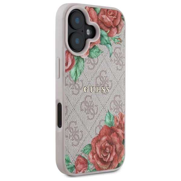MagSafe Case for Apple iPhone 16, Guess, 4G Flowers Print, Pink - Image 4