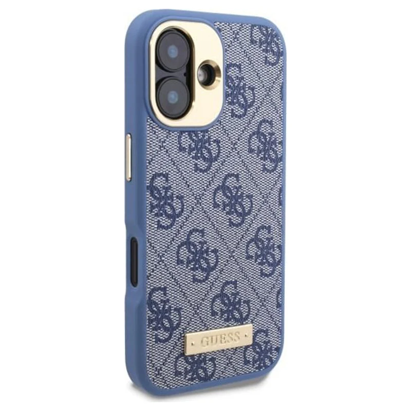 MagSafe Case for Apple iPhone 16, Guess, 4G Logo Plate, Blue - Image 4