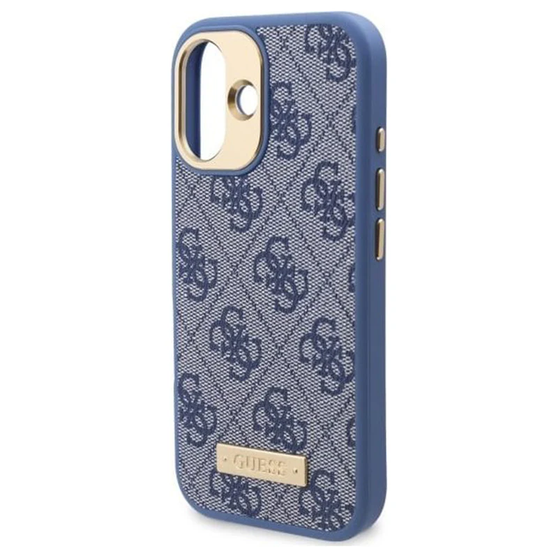 MagSafe Case for Apple iPhone 16, Guess, 4G Logo Plate, Blue - Image 5