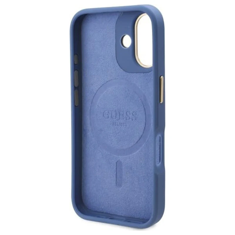 MagSafe Case for Apple iPhone 16, Guess, 4G Logo Plate, Blue - Image 6