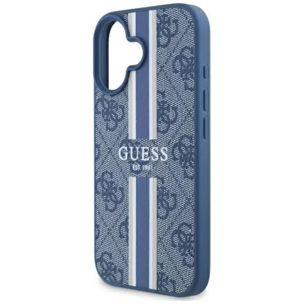 MagSafe Case for Apple iPhone 16, Guess, 4G Printed Stripes, Blue - Image 5