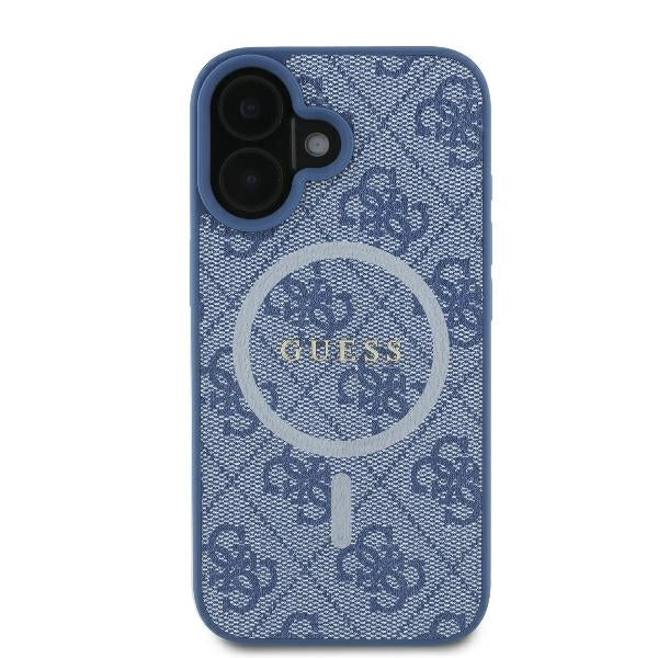MagSafe Case for Apple iPhone 16, Guess, 4G Ring Classic Logo, Blue - Image 3