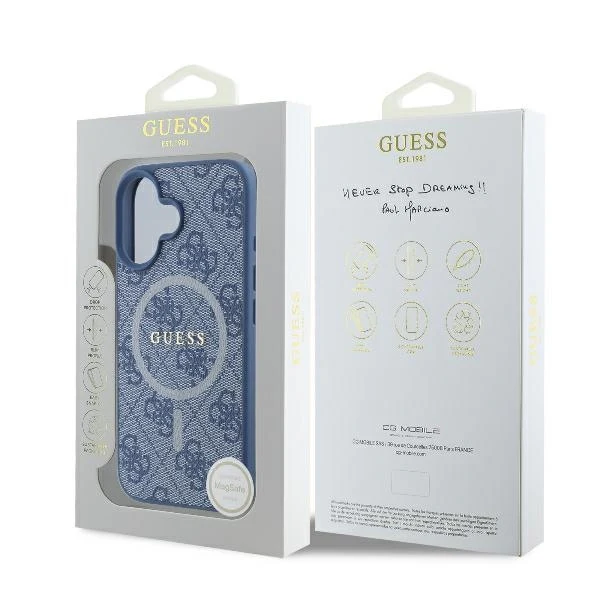 MagSafe Case for Apple iPhone 16, Guess, 4G Ring Classic Logo, Blue - Image 7