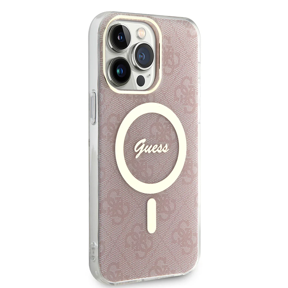 MagSafe Case for Apple iPhone 16, Guess, IML 4G, Pink - Image 3
