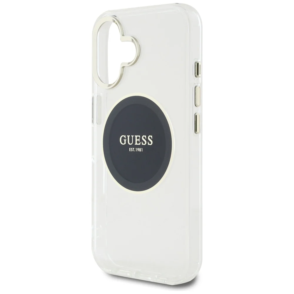MagSafe Case for Apple iPhone 16, Guess, IML Metal Colored Circle, Black - Image 5
