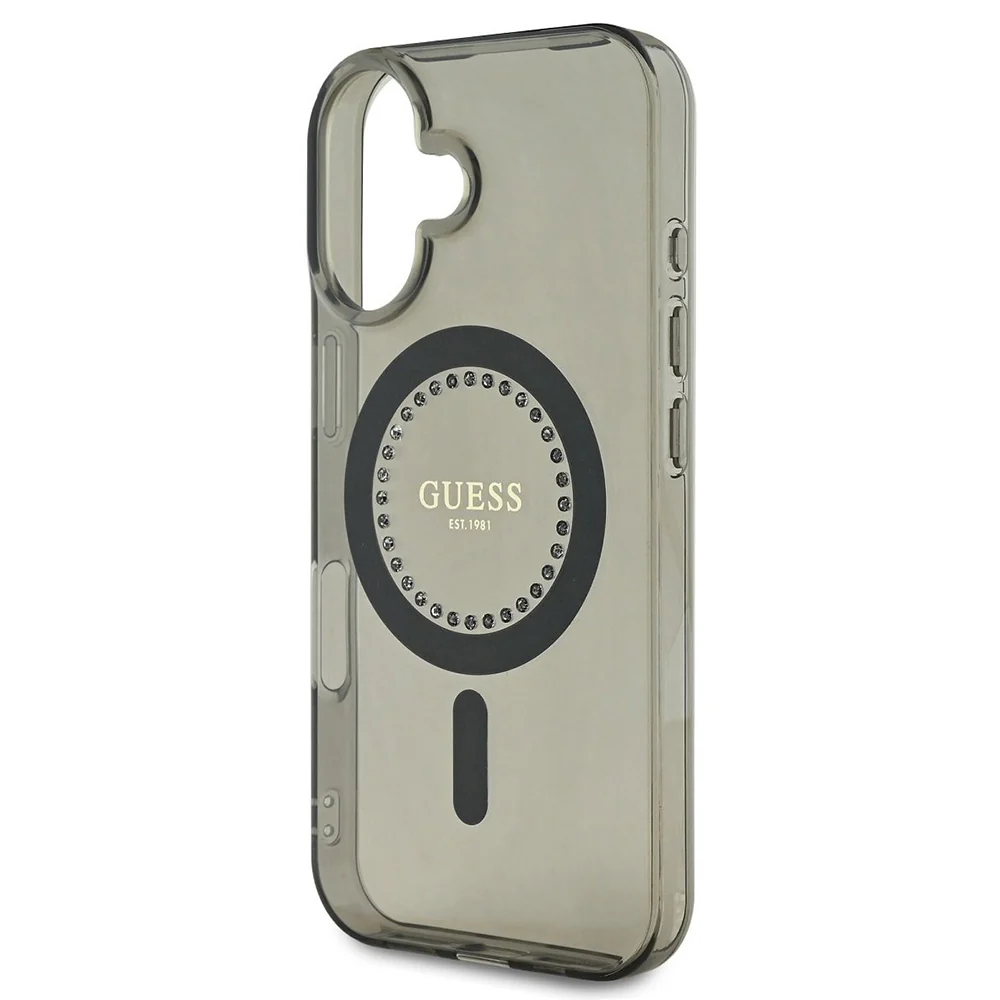 MagSafe Case for Apple iPhone 16, Guess, IML Rhinestone, Black - Image 4