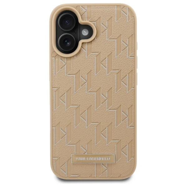 MagSafe Case for Apple iPhone 16, Karl Lagerfeld, Hot Stamp, Beige - Image 3