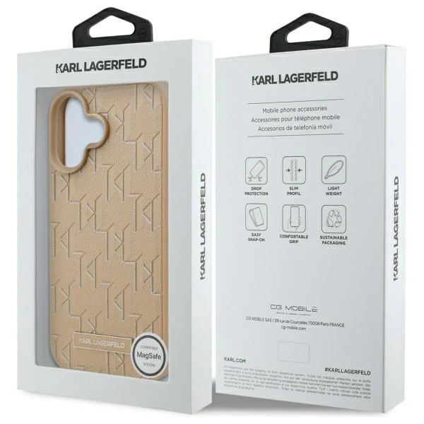 MagSafe Case for Apple iPhone 16, Karl Lagerfeld, Hot Stamp, Beige - Image 7